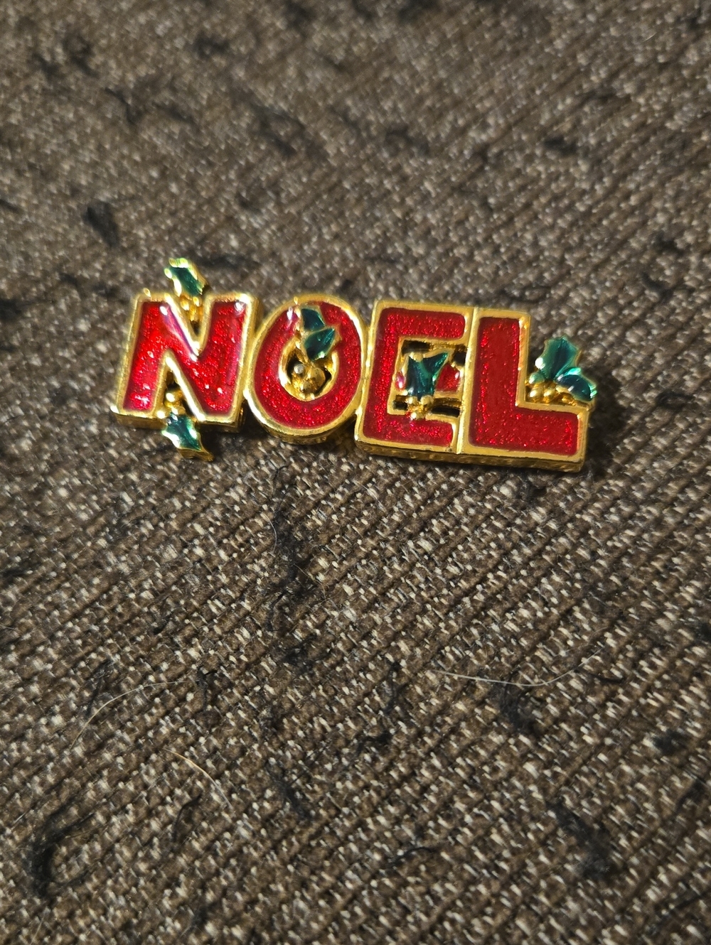 Vintage AAI Festive Red NOEL Pin Brooch - Holiday Accent Christmas